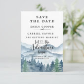 Save The Date Mariage aquarelle rustique en forêt  (Debout devant)