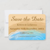 Save The Date Mariage aquarelle Sandy Shore (Devant)