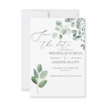 Mariage aquarelle verte sauge eucalyptus