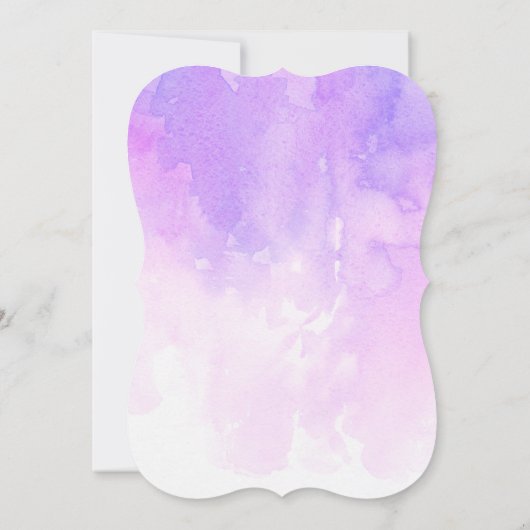 Save The Date Mariage aquarelle violet. Lavande romantique (Dos)