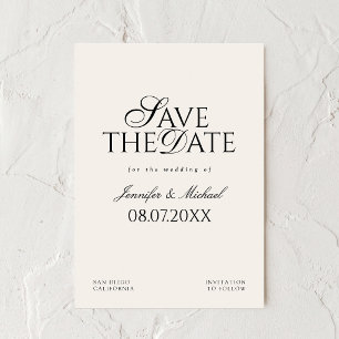 Save The Date Mariage Argent Ancien Noir et Ivoire