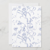 Save The Date Mariage Armoiries Monogramme Bleu Régence (Dos)