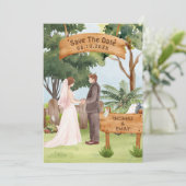 Save The Date Mariage art à l'aquarelle (Debout devant)