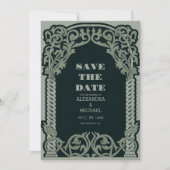 Save The Date Mariage Art nouveau antique (Devant)