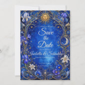 Save The Date Mariage Art Nouveau Céleste (Devant)