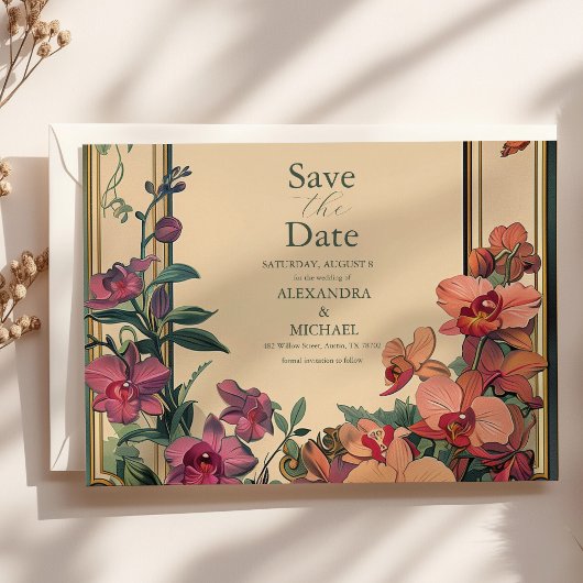 Save The Date Mariage Art Nouveau classique