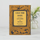 Save The Date Mariage Art Nouveau Or Classique (Debout devant)