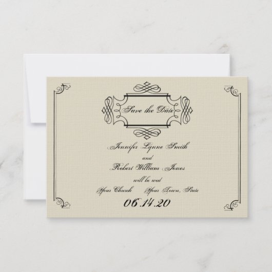 Save The Date Mariage Art Nouveau Posh Enregistrer la date (Devant)