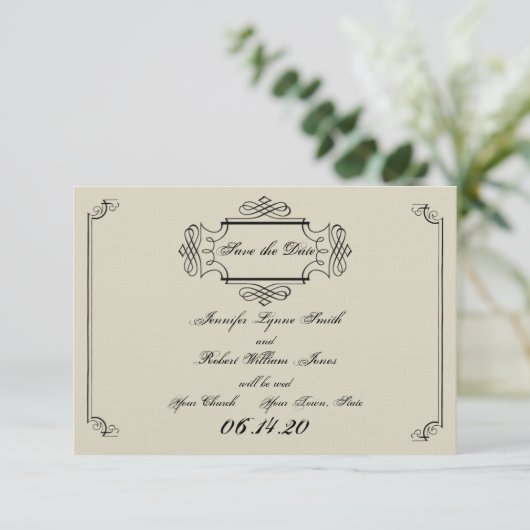 Save The Date Mariage Art Nouveau Posh Enregistrer la date (Debout devant)