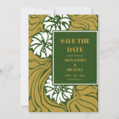Save The Date Mariage Art nouveau vert classique (Devant)