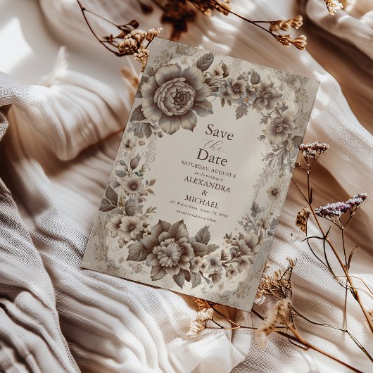 Save The Date Mariage Art nouveau vintage