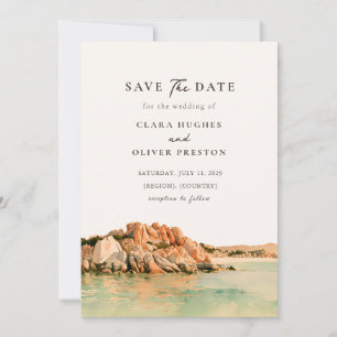 Save The Date Mariage au bord de la crique ensolleillée de Sarda