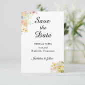 Save The Date Mariage au champ de tournesols dorés papillon (Debout devant)