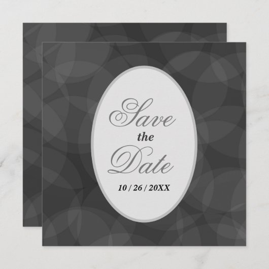 Save The Date Mariage au Charbon de Bois Bokeh et Argent (Devant / Derrière)