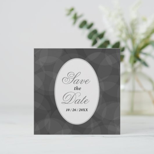 Save The Date Mariage au Charbon de Bois Bokeh et Argent (Debout devant)