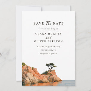 Save The Date Mariage au coucher de soleil sur le cyprès de la f