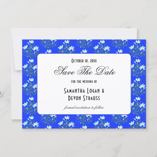 Save The Date Mariage au Crocus Bleu (Devant)