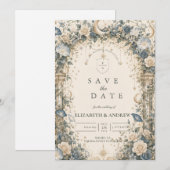 Save The Date Mariage au Jardin Céleste Éthéré (Devant / Derrière)