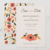 Save The Date Mariage au Jardin Floral (Devant / Derrière)