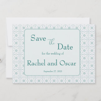 Save The Date Mariage au motif bleu pastel