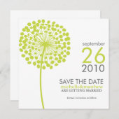 Save The Date Mariage au Pissenlit Vert Enregistrer la Date (Devant / Derrière)