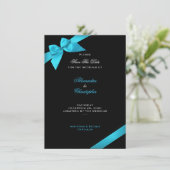 Save The Date Mariage au ruban turquoise Enregistrer La Date 2 (Debout devant)
