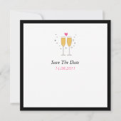 Save The Date Mariage au toast de champagne Sauvez la date (Devant)