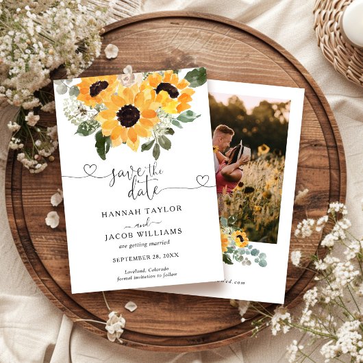 Save The Date Mariage au Tournesol