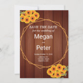 Save The Date Mariage au tournesol rustique (Devant)