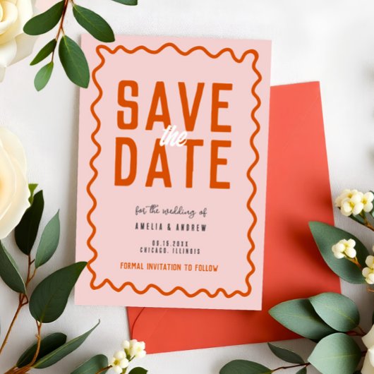 Save The Date Mariage audacieux et moderne