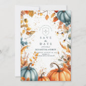 Save The Date Mariage Automnal de Citrouille Rustique (Devant)