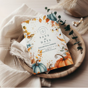 Save The Date Mariage Automnal de Citrouille Rustique