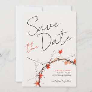 Save The Date Mariage Automnal Élégant - Épargnez la Date