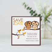 Save The Date Mariage Automne Chouette à thème (Debout devant)