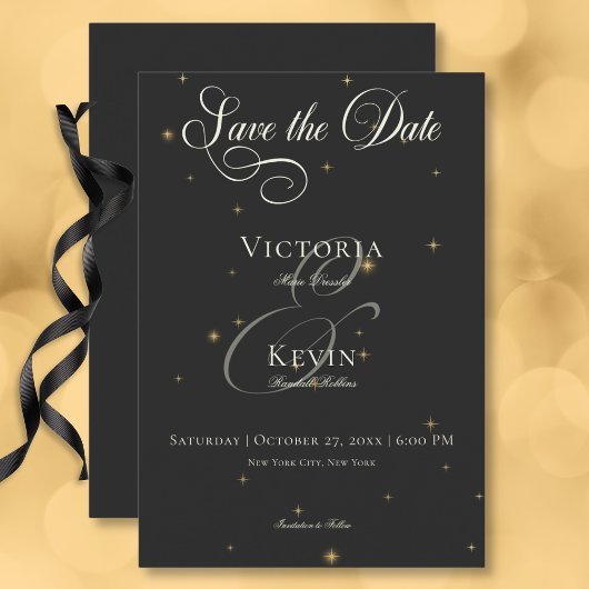 Save The Date Mariage aux Étoiles Sombres et Humeur Victorienne