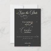 Save The Date Mariage aux Étoiles Sombres et Humeur Victorienne (Devant)