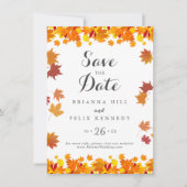 Save The Date Mariage aux feuilles d'automne rustiques (Devant)