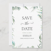 Save The Date Mariage aux feuilles d'eucalyptus (Devant)