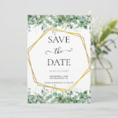 Save The Date Mariage aux feuilles d'eucalyptus (Debout devant)