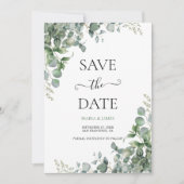 Save The Date Mariage aux feuilles d'eucalyptus (Devant)