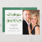 Save The Date Mariage aux feuilles d'eucalyptus verdure (Devant / Derrière)