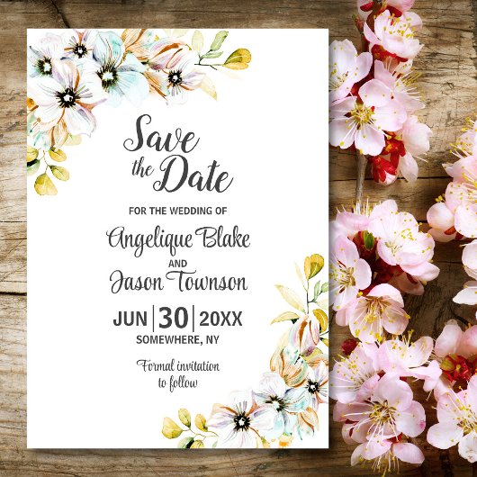 Save The Date Mariage aux Fleurs Sauvages