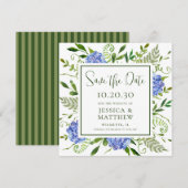 Save The Date Mariage aux Hortensias Bleus (Devant / Derrière)