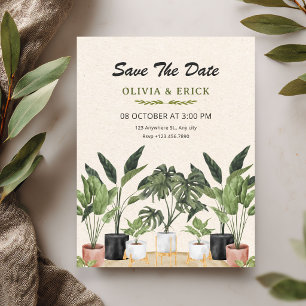 Save The Date Mariage aux plantes vertes