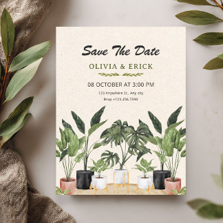 Save The Date Mariage aux plantes vertes