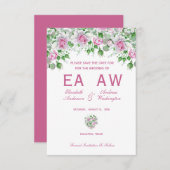 Save The Date Mariage aux Roses Romantiques Roses (Devant / Derrière)