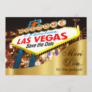 Save The Date Mariage aux signes Las Vegas Enregistrer la date