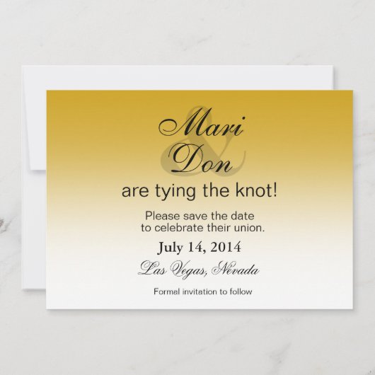 Save The Date Mariage aux signes Las Vegas Enregistrer la date (Dos)