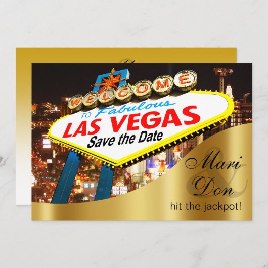 Save The Date Mariage aux signes Las Vegas Enregistrer la date (Devant / Derrière)