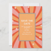 Save The Date Mariage aux tons feutrés sur le thème rétro groovy (Devant)